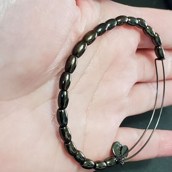 Alex and Ani dark silver tone charm bangle bracelet - Picture 6 of 6